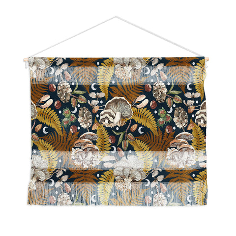 Marta Barragan Camarasa Mushrooms in the lunar night Wall Hanging Landscape