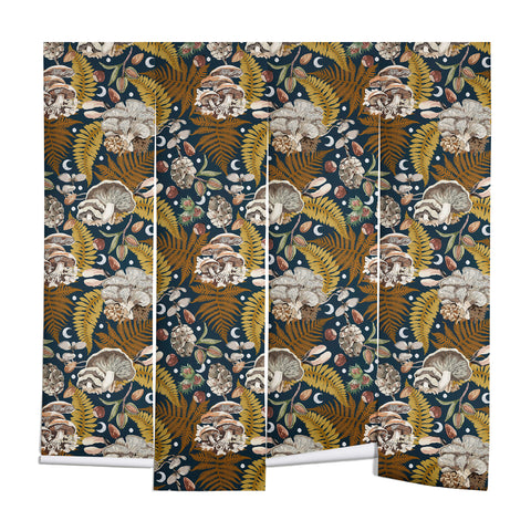 Marta Barragan Camarasa Mushrooms in the lunar night Wall Mural