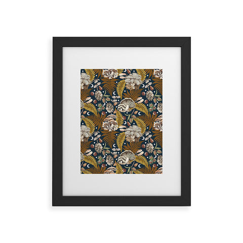 Marta Barragan Camarasa Mushrooms in the lunar night Framed Art Print