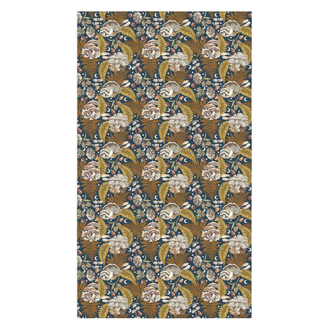 Marta Barragan Camarasa Mushrooms in the lunar night Tablecloth