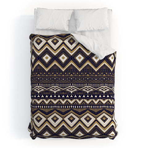 Marta Barragan Camarasa Mystic Tribal of Gold and Blue II Duvet Cover