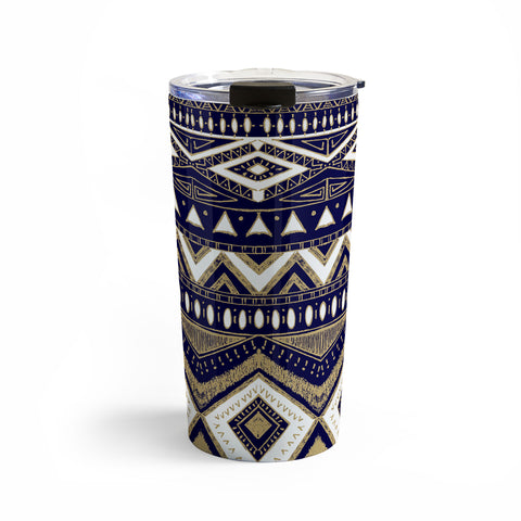 Marta Barragan Camarasa Mystic Tribal of Gold and Blue II Travel Mug