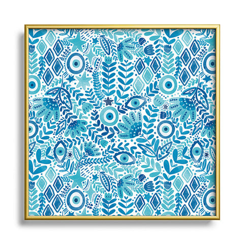 Marta Barragan Camarasa Mystical Leafy Oasis Square Metal Framed Art Print