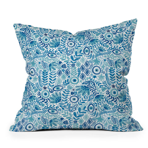 Marta Barragan Camarasa Mystical Leafy Oasis Throw Pillow