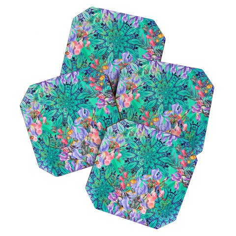 Marta Barragan Camarasa Nature among blue mandalas Coaster Set