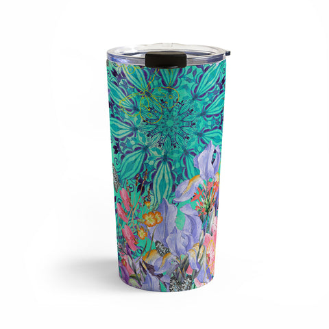 Marta Barragan Camarasa Nature among blue mandalas Travel Mug