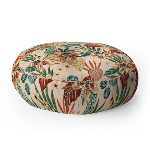 Marta Barragan Camarasa Nice tropical floral jungle 2 Floor Pillow Round