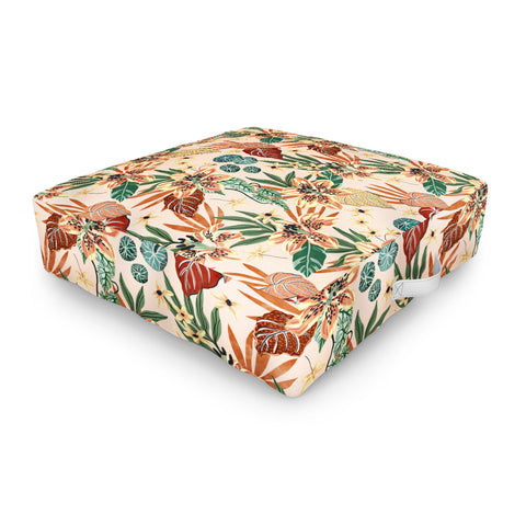 Marta Barragan Camarasa Nice tropical floral jungle 2 Outdoor Floor Cushion