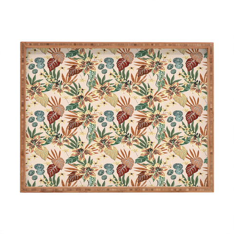 Marta Barragan Camarasa Nice tropical floral jungle 2 Rectangular Tray