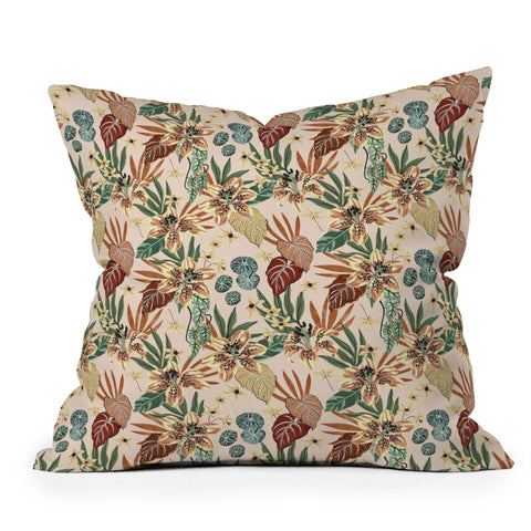 Marta Barragan Camarasa Nice tropical floral jungle 2 Throw Pillow
