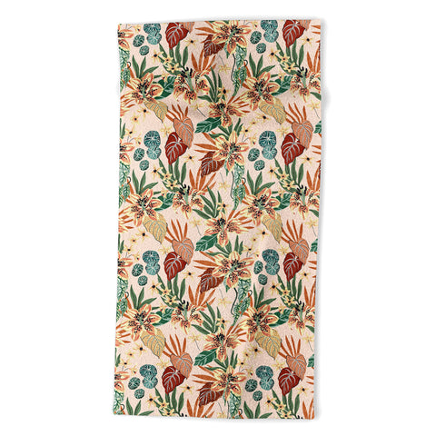 Marta Barragan Camarasa Nice tropical floral jungle 2 Beach Towel