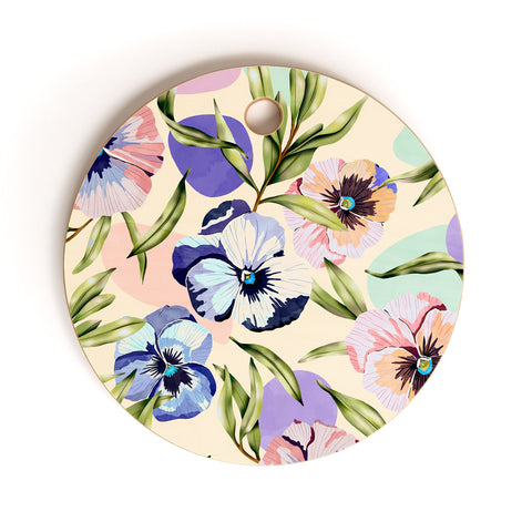 Marta Barragan Camarasa Nice tropical garden pastel C Cutting Board Round