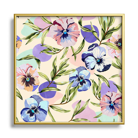 Marta Barragan Camarasa Nice tropical garden pastel C Square Metal Framed Art Print