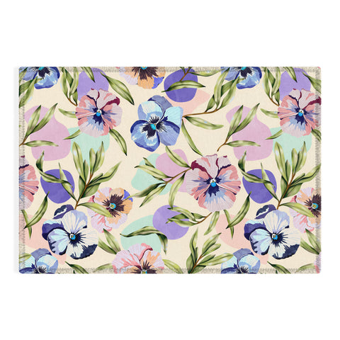 Marta Barragan Camarasa Nice tropical garden pastel C Outdoor Rug