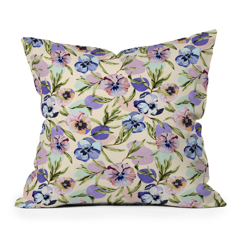 Marta Barragan Camarasa Nice tropical garden pastel C Throw Pillow
