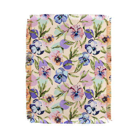 Marta Barragan Camarasa Nice tropical garden pastel C Throw Blanket