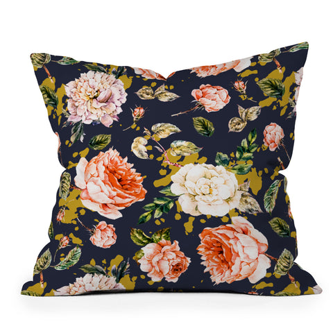 Marta Barragan Camarasa Night garden brushstrokes Outdoor Throw Pillow