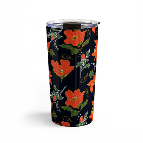 Marta Barragan Camarasa Night red bloom Travel Mug