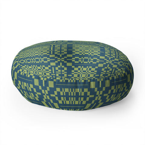 Marta Barragan Camarasa Nostalgic Grid Design Floor Pillow Round