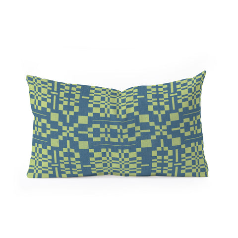 Marta Barragan Camarasa Nostalgic Grid Design Oblong Throw Pillow