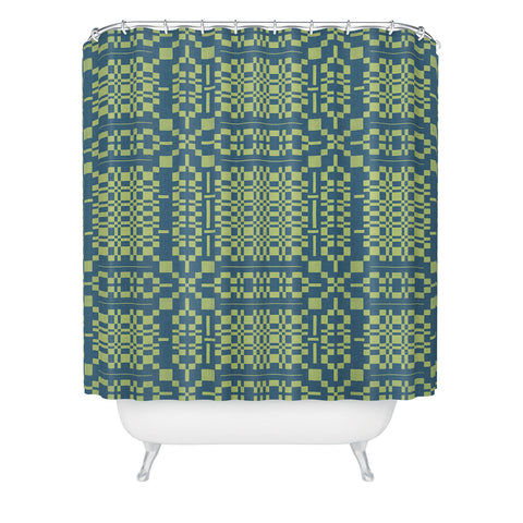 Marta Barragan Camarasa Nostalgic Grid Design Shower Curtain