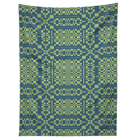 Marta Barragan Camarasa Nostalgic Grid Design Tapestry