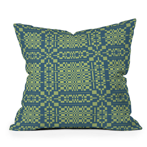 Marta Barragan Camarasa Nostalgic Grid Design Outdoor Throw Pillow