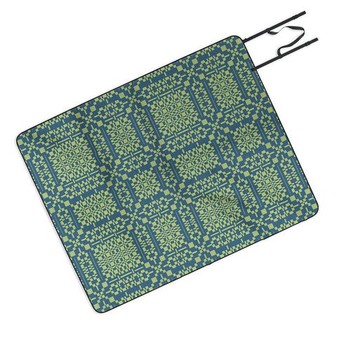 Marta Barragan Camarasa Nostalgic Grid Design Picnic Blanket