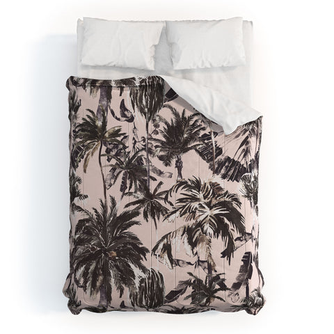 Marta Barragan Camarasa Obsession tropical palm trees Comforter