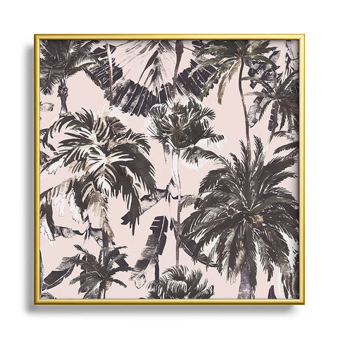 Marta Barragan Camarasa Obsession tropical palm trees Square Metal Framed Art Print