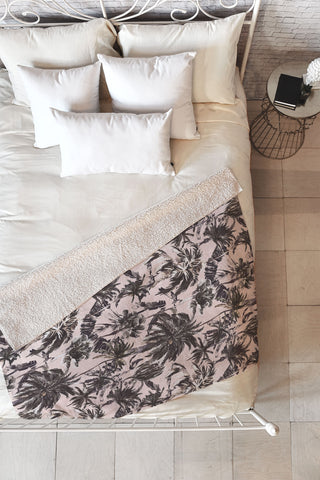 Marta Barragan Camarasa Obsession tropical palm trees Fleece Throw Blanket