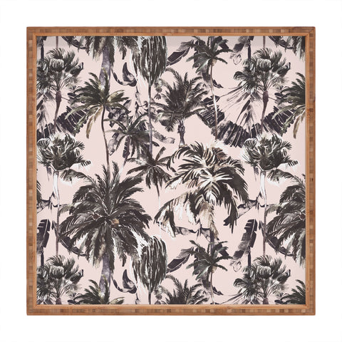 Marta Barragan Camarasa Obsession tropical palm trees Square Tray