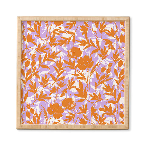 Marta Barragan Camarasa Orange garden on lavender Framed Wall Art