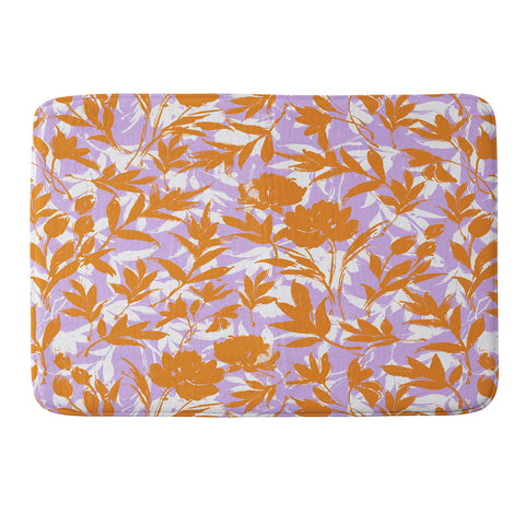 Marta Barragan Camarasa Orange garden on lavender Memory Foam Bath Mat