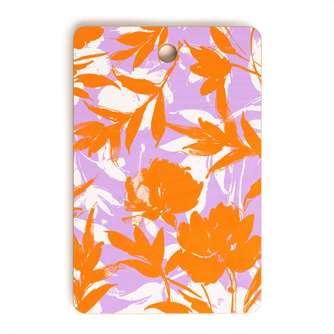 Marta Barragan Camarasa Orange garden on lavender Cutting Board Rectangle