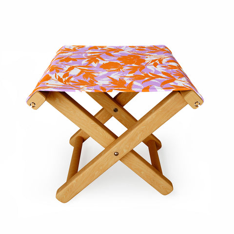 Marta Barragan Camarasa Orange garden on lavender Folding Stool