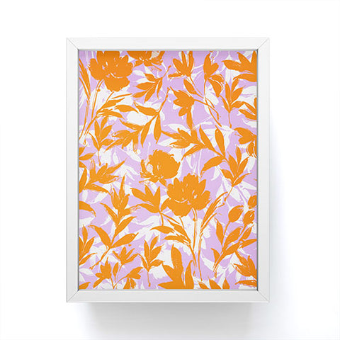 Marta Barragan Camarasa Orange garden on lavender Framed Mini Art Print