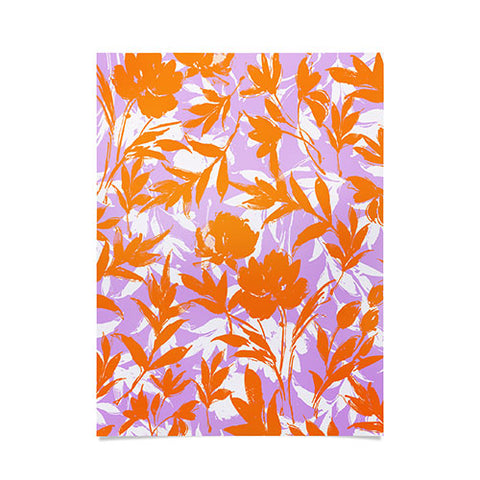 Marta Barragan Camarasa Orange garden on lavender Poster