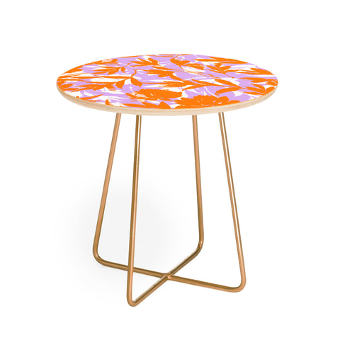 Marta Barragan Camarasa Orange garden on lavender Round Side Table