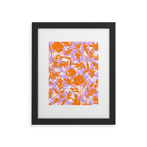Marta Barragan Camarasa Orange garden on lavender Framed Art Print