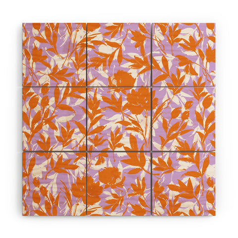 Marta Barragan Camarasa Orange garden on lavender Wood Wall Mural