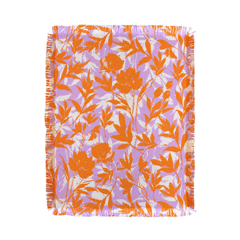 Marta Barragan Camarasa Orange garden on lavender Throw Blanket
