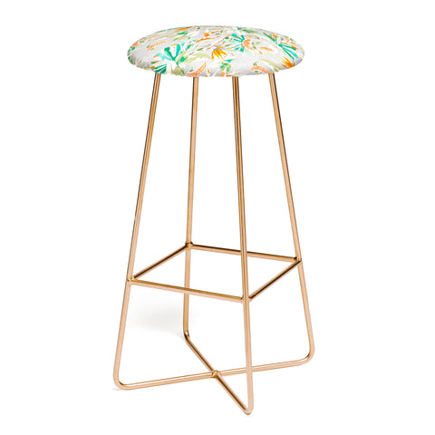 Marta Barragan Camarasa Orange in the palms jungle 201 Bar Stool