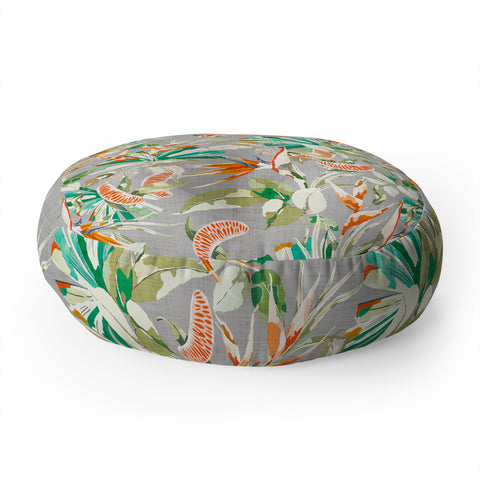 Marta Barragan Camarasa Orange in the palms jungle 201 Floor Pillow Round