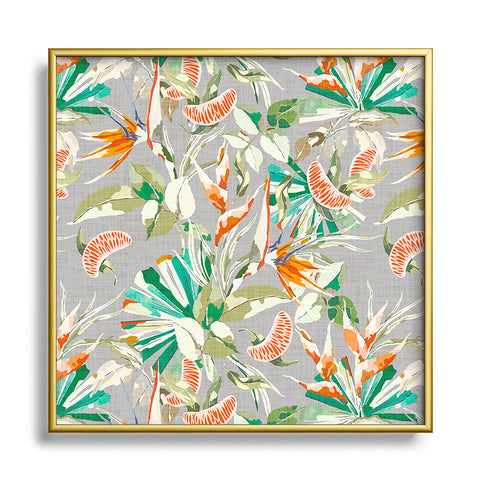 Marta Barragan Camarasa Orange in the palms jungle 201 Square Metal Framed Art Print