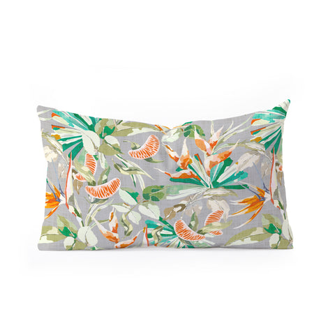 Marta Barragan Camarasa Orange in the palms jungle 201 Oblong Throw Pillow