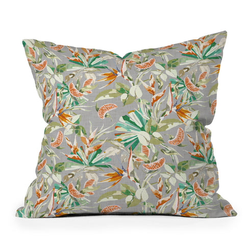 Marta Barragan Camarasa Orange in the palms jungle 201 Throw Pillow