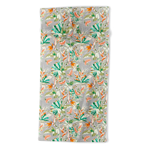 Marta Barragan Camarasa Orange in the palms jungle 201 Beach Towel