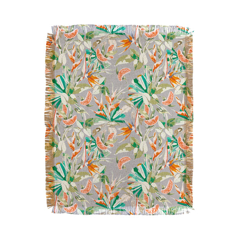 Marta Barragan Camarasa Orange in the palms jungle 201 Throw Blanket