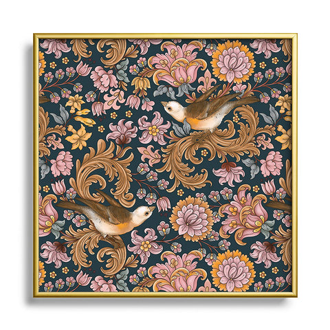 Marta Barragan Camarasa Ornate Bird Garden Square Metal Framed Art Print